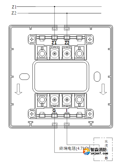 海湾消防GST-LD-8300B输入模块常开无源触点接线图