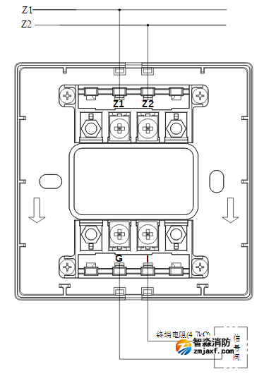 海湾消防GST-LD-8300B输入模块常闭无源触点接线图