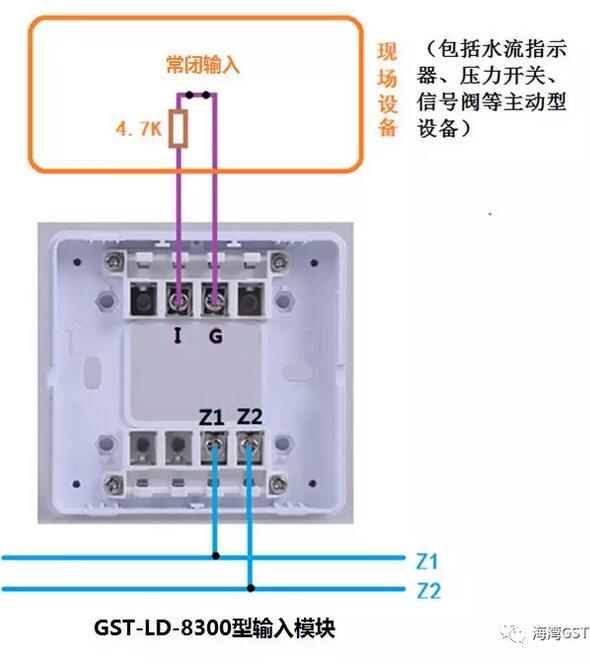 8300模块与具有无源常闭触点的现场设备接线方法：